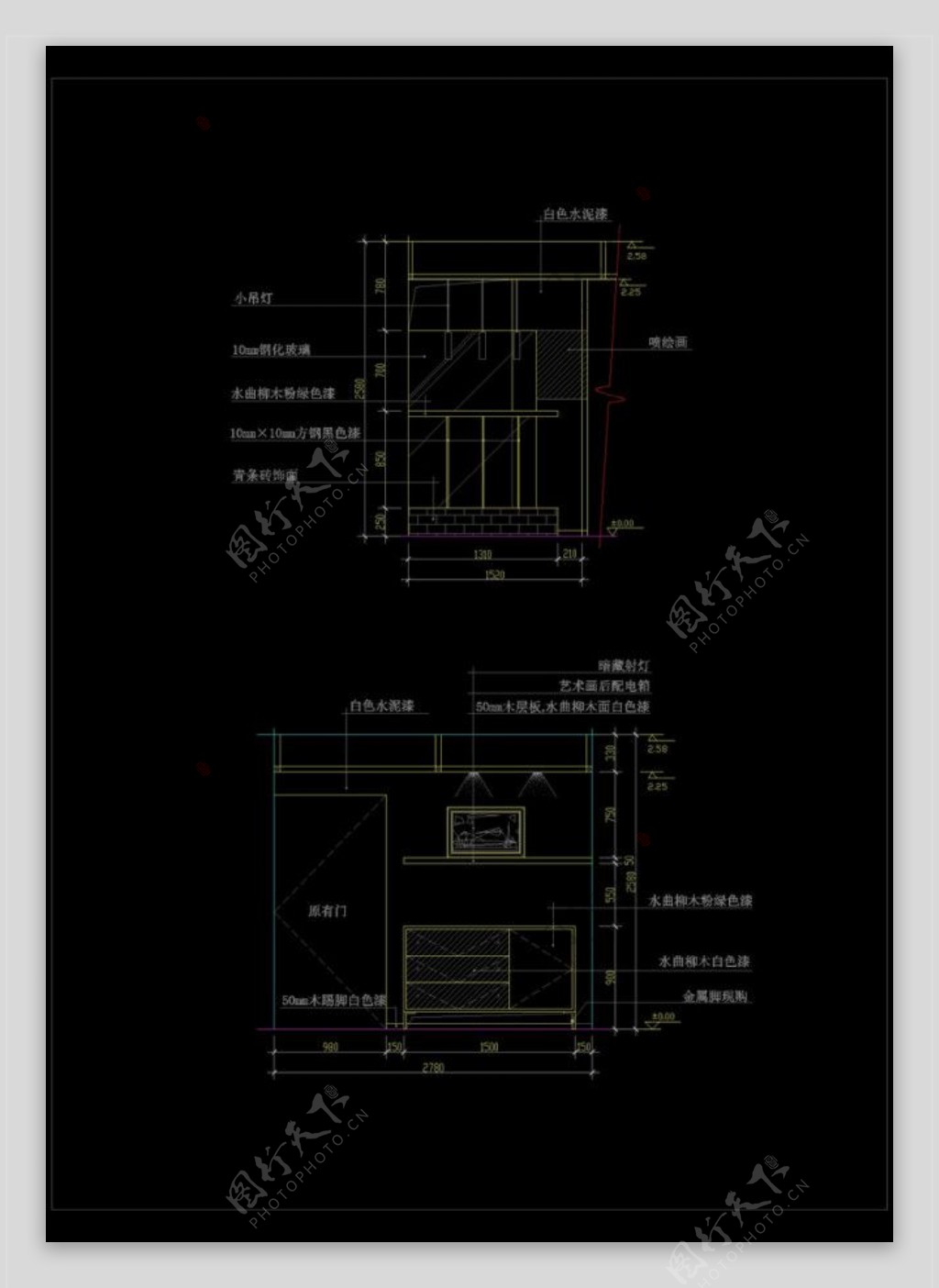 餐厅施工图cad源文件