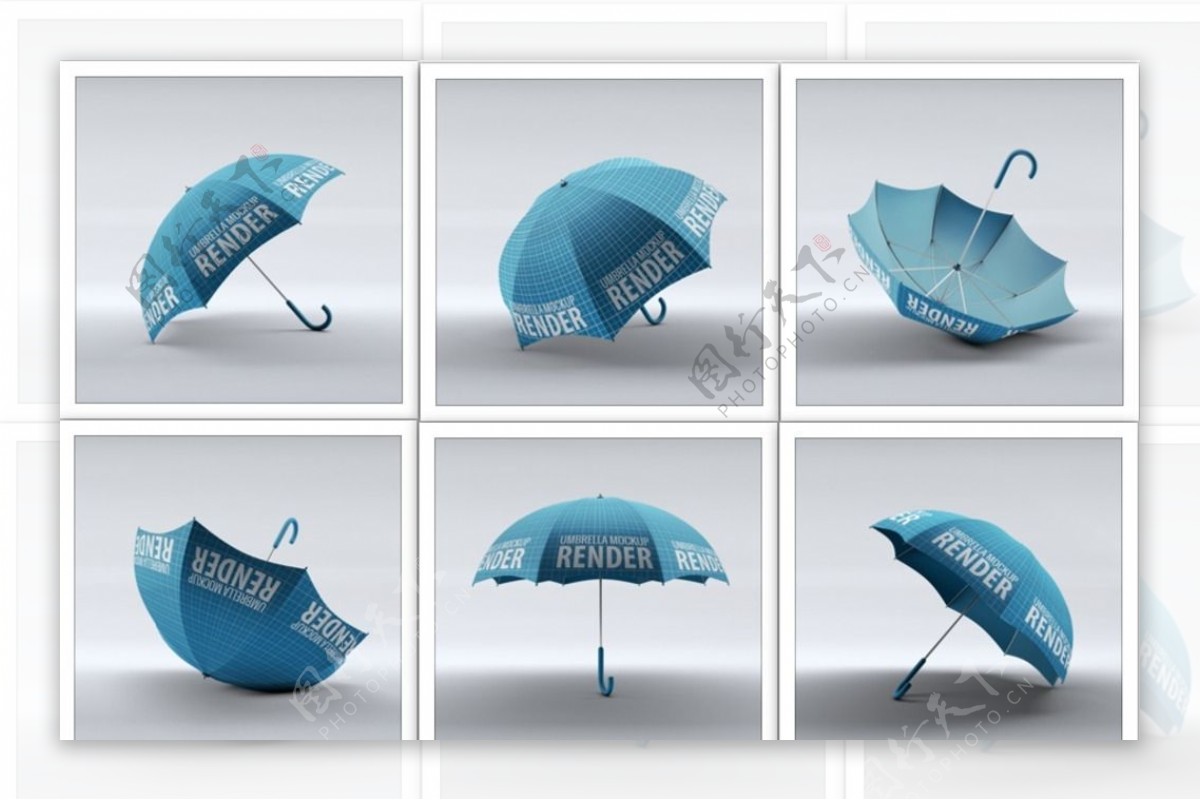 雨伞企业用伞智能贴图