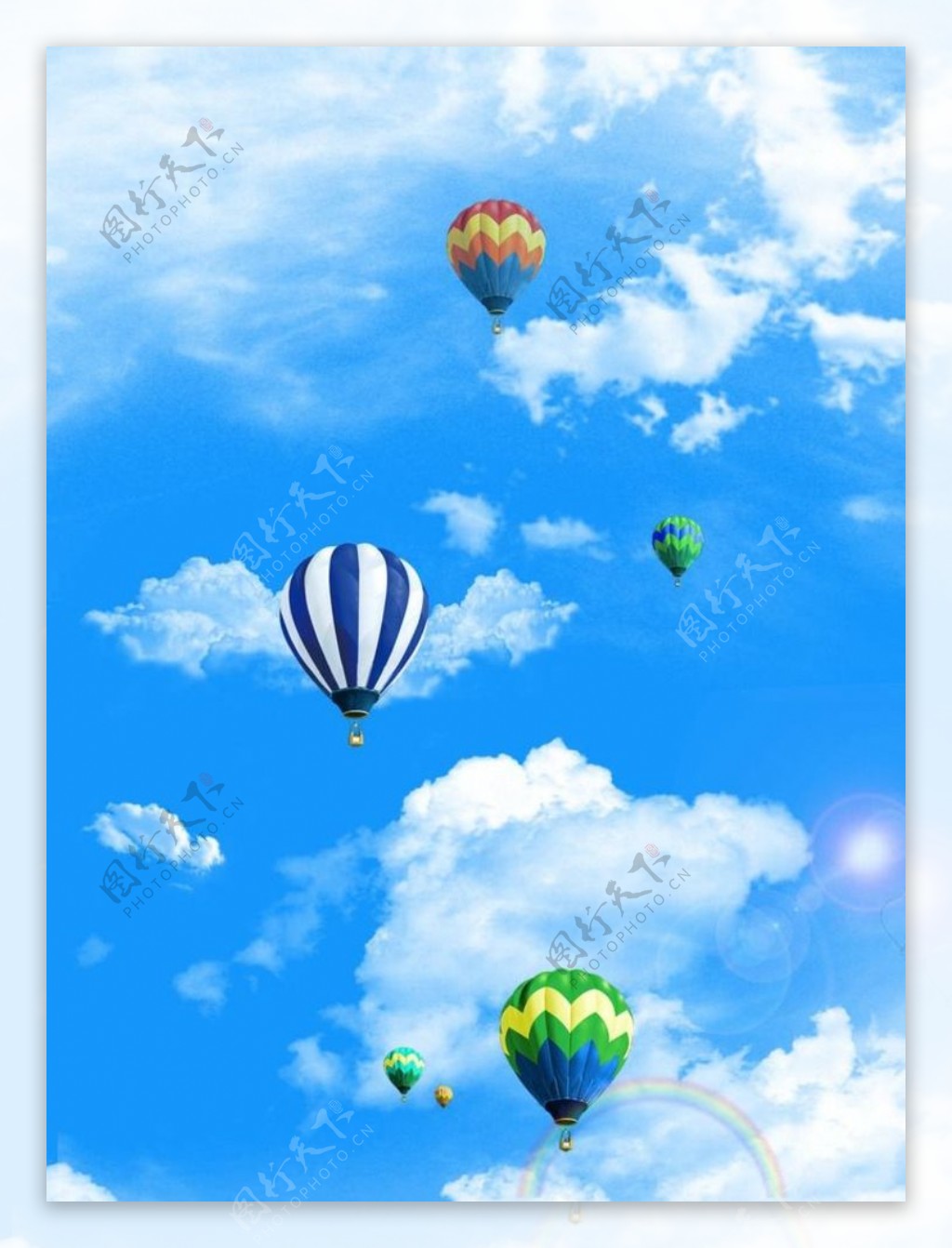 云彩蓝天白云氢气球热气球