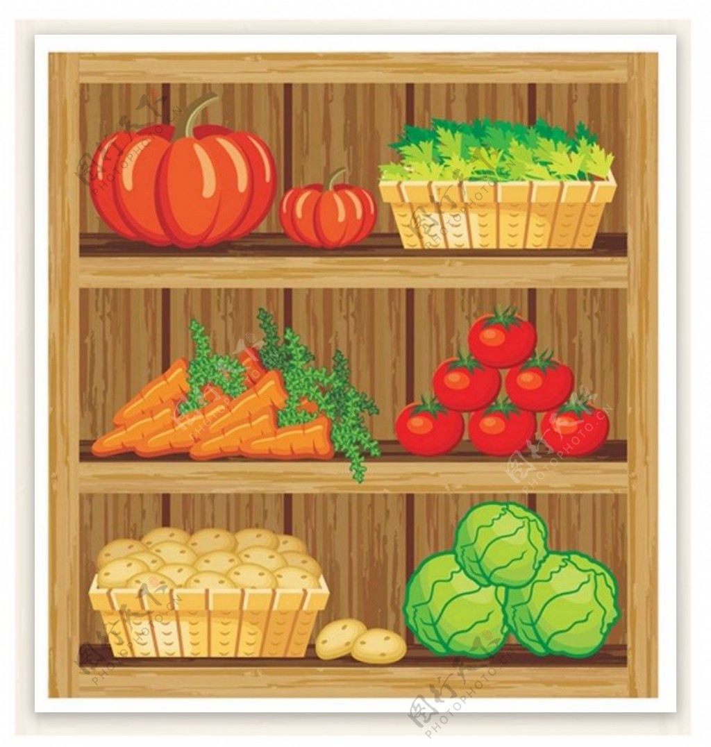 超市货架新鲜蔬菜背景图