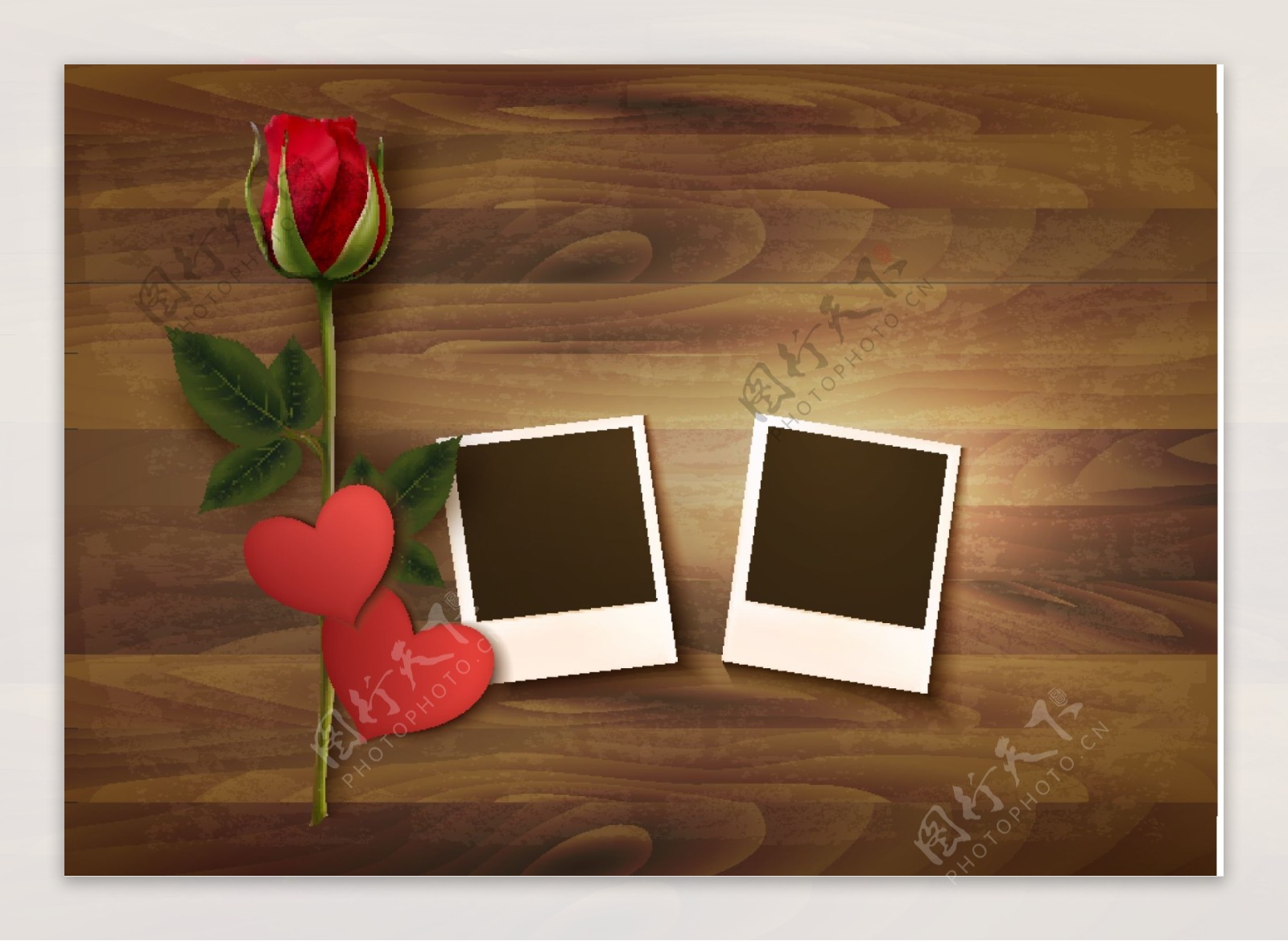情人节玫瑰主题设计矢量图片模板