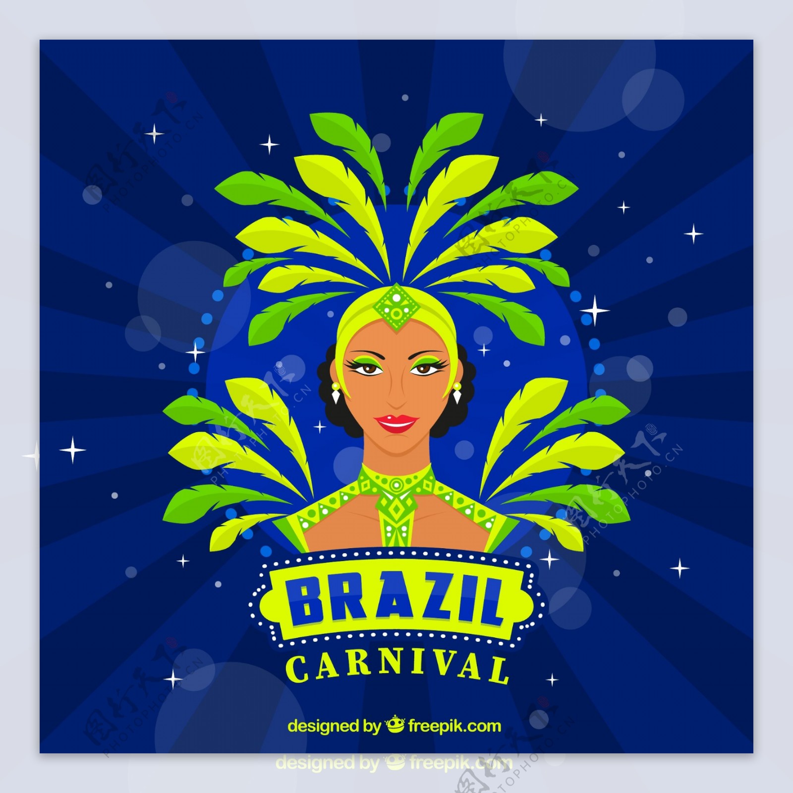巴西狂欢节人物装扮