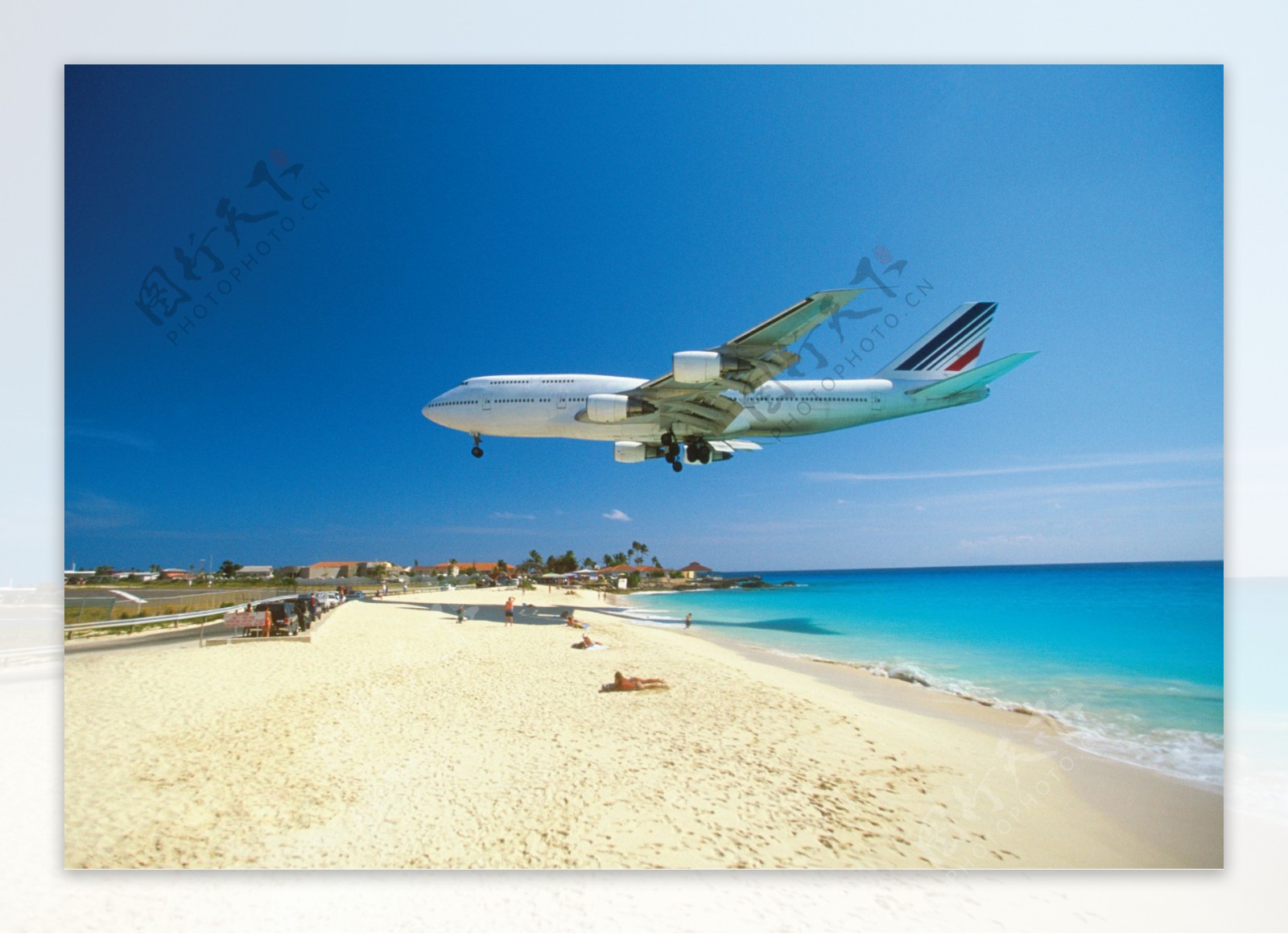 飞机海滩风景图片图片