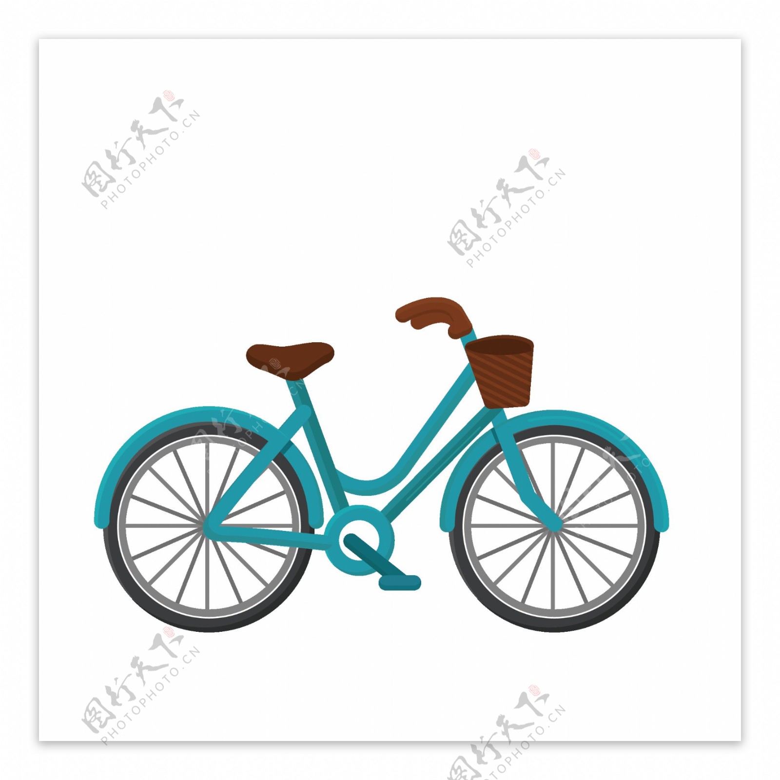 蓝色自行车装饰