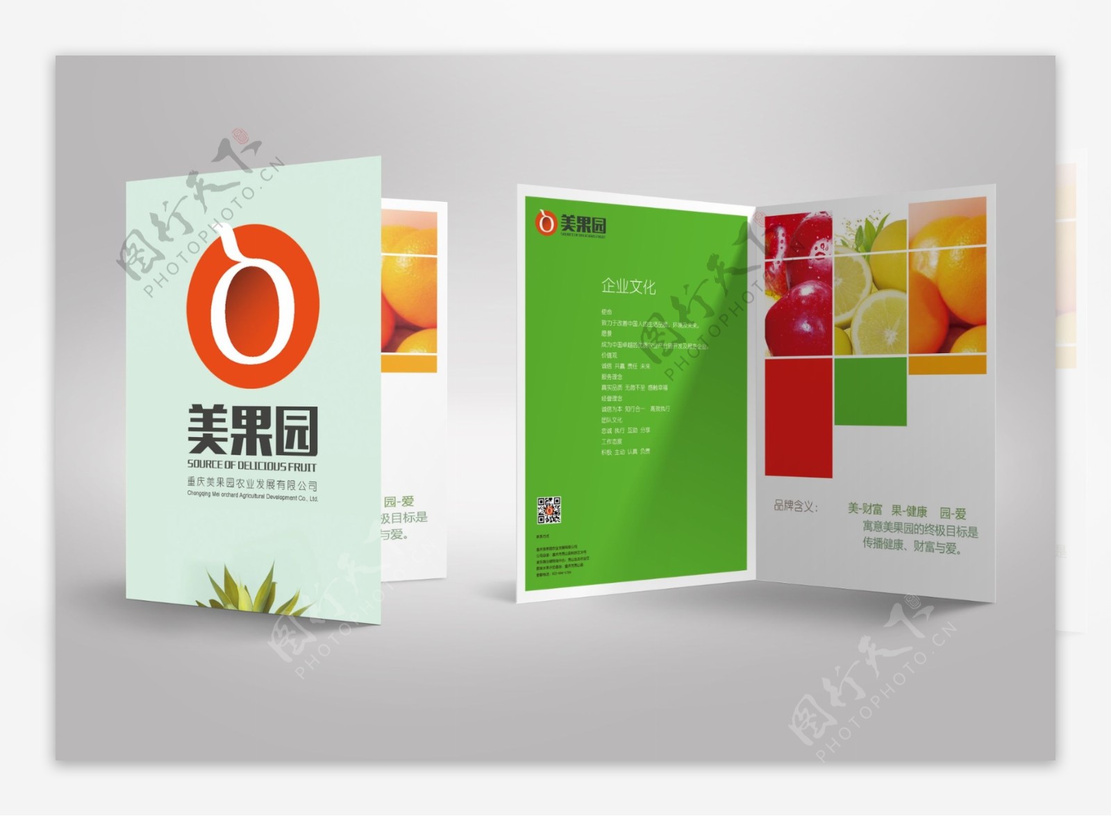 简约二折页水果商业排版画册广告设计