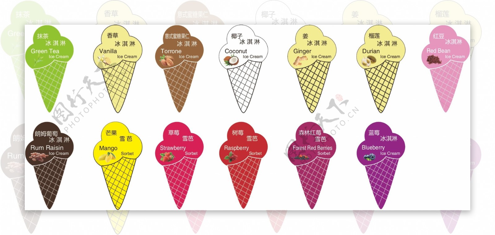 冰淇淋口味牌设计