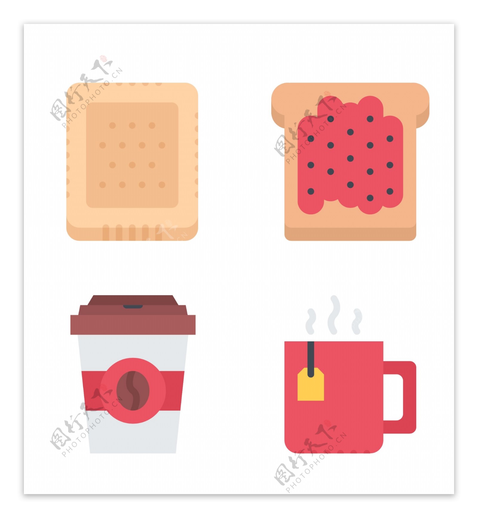 牛奶松饼icon图标设计