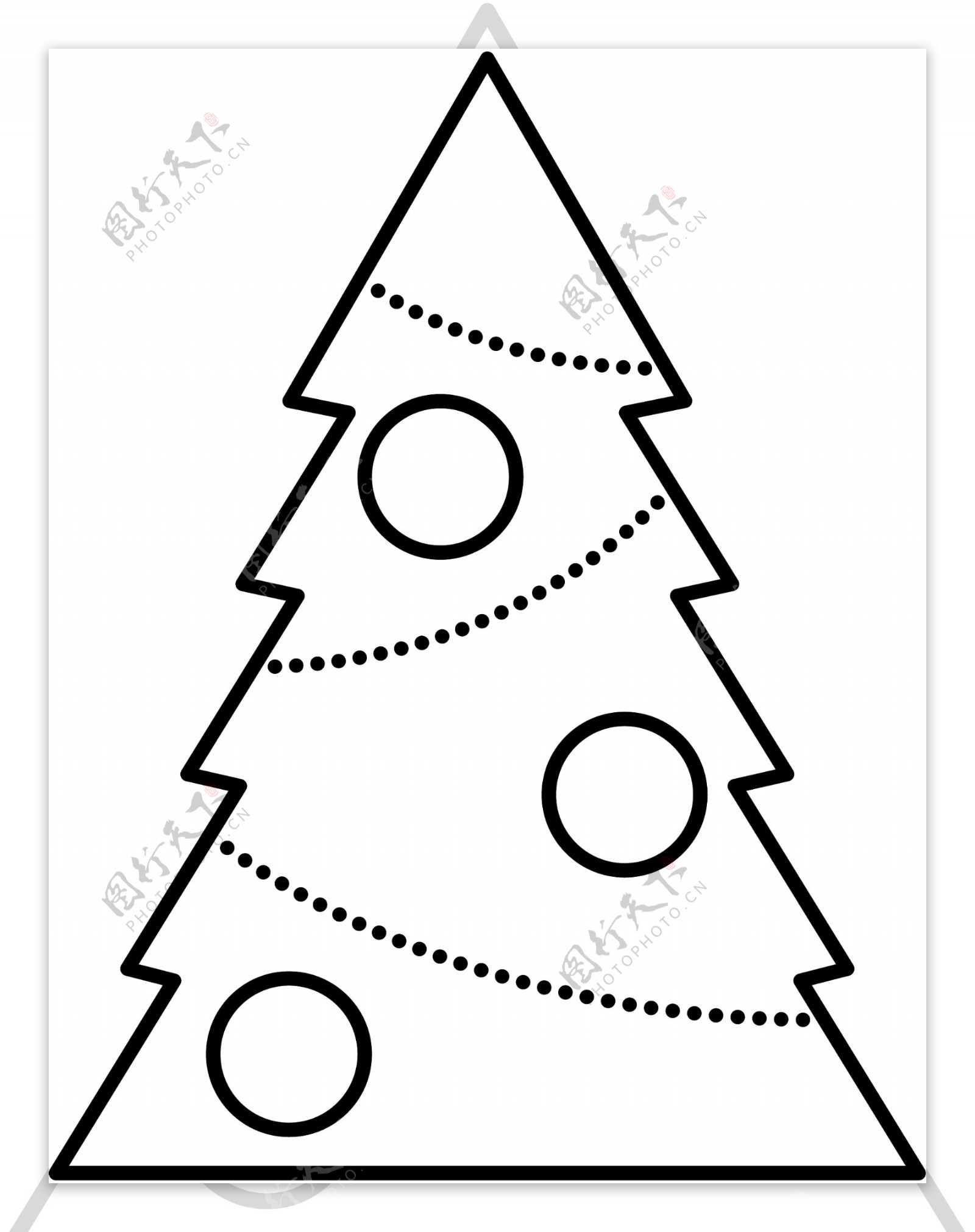 线性圣诞树icon图标