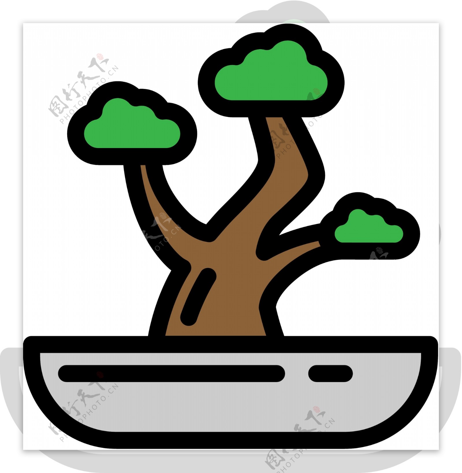 手绘盆栽icon图标