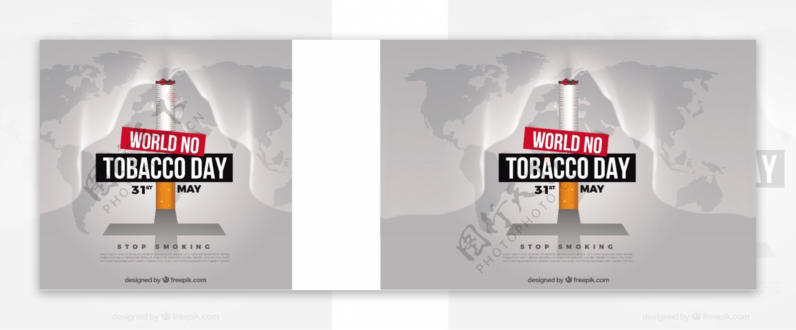 世界无烟日背景香烟世界地图矢量素材