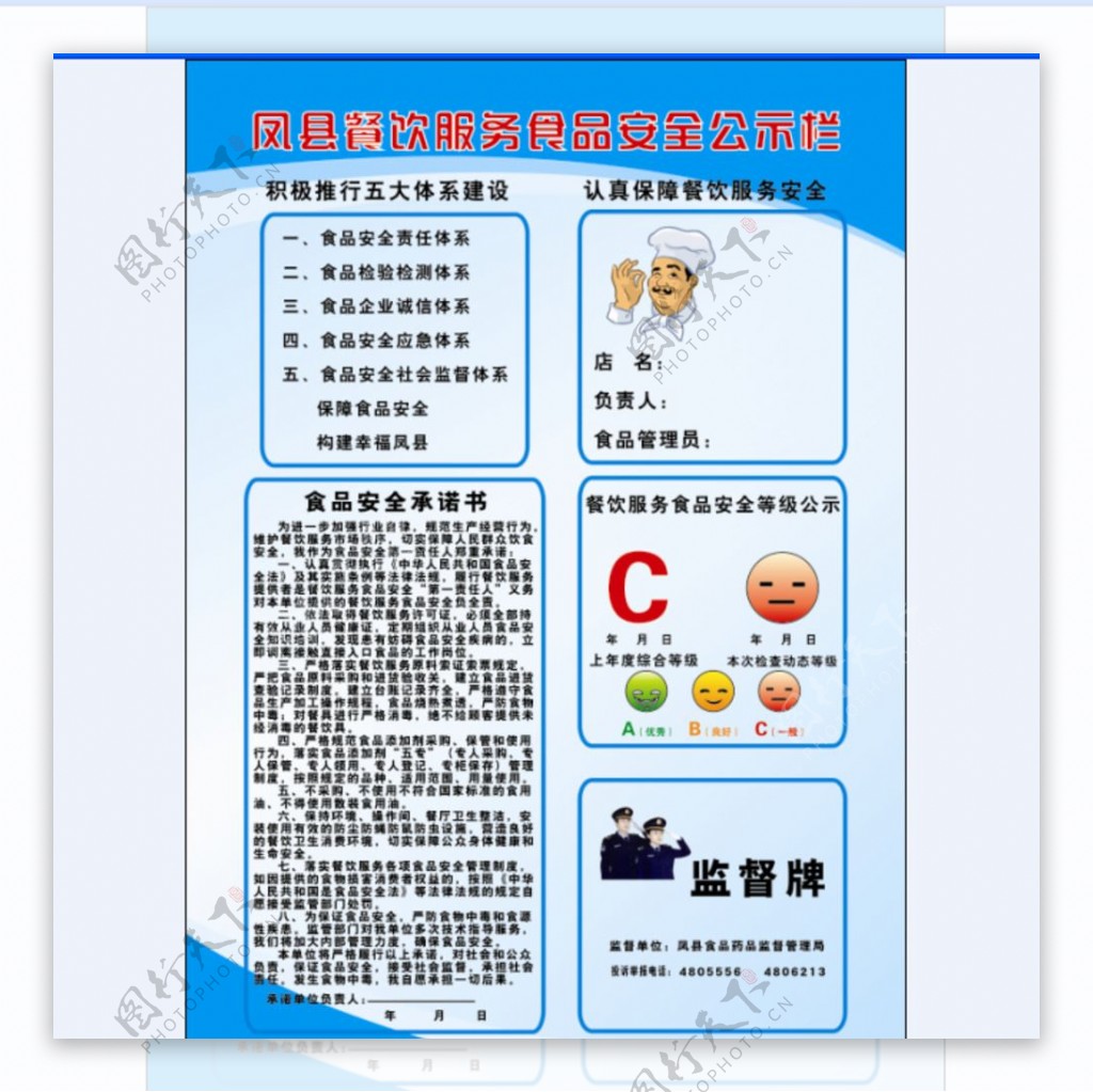 食品安全公示栏