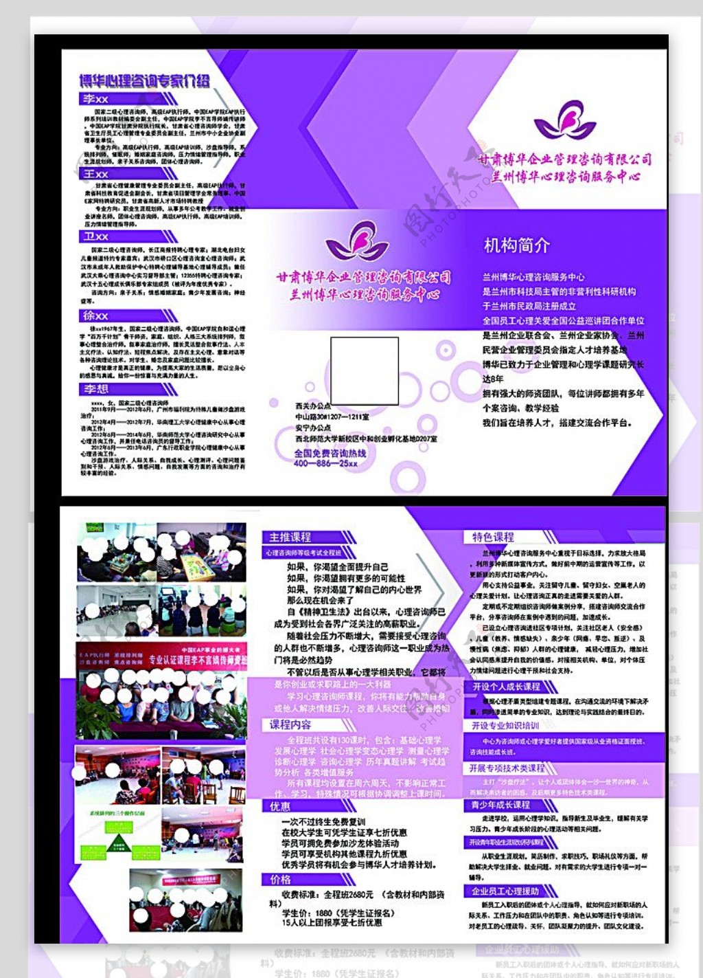 紫色三折页图片