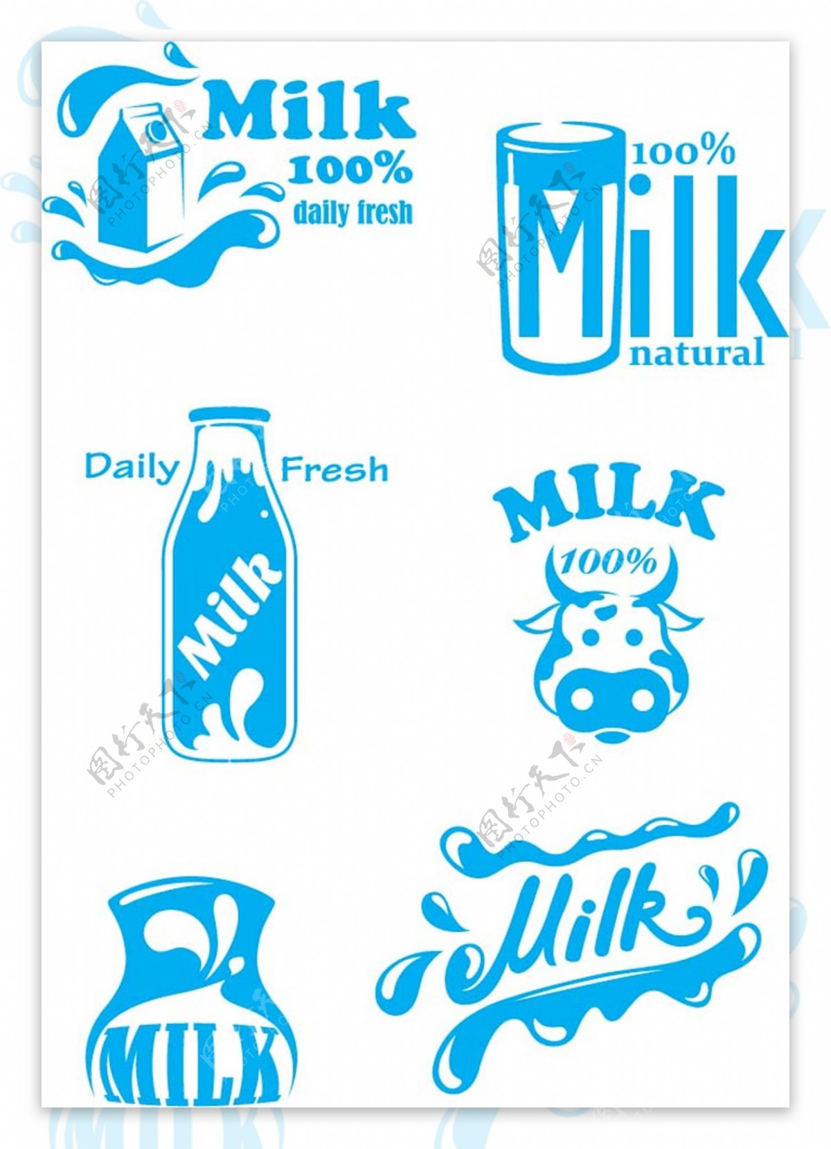 牛奶蓝色标志图片