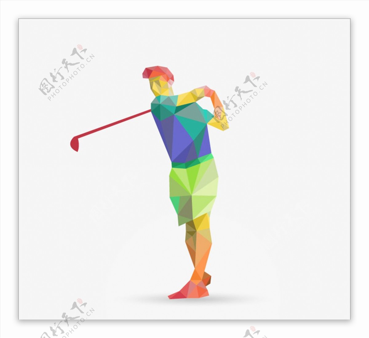 抽象高尔夫球手设计矢量素材