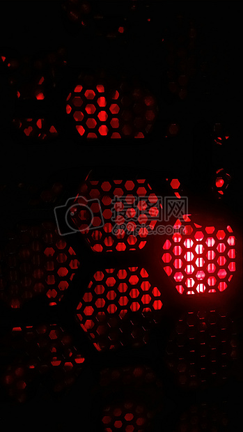 红色晚上计算机黑色六边形