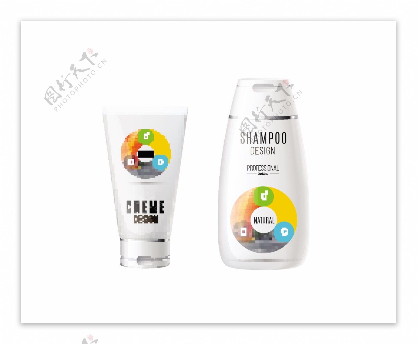 洗发水化妆品品牌设计效果图矢量素材下载