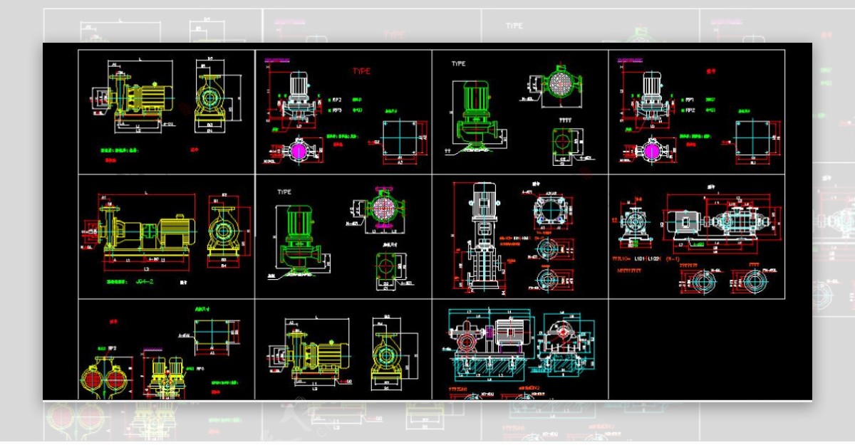 水泵的各种样式详图