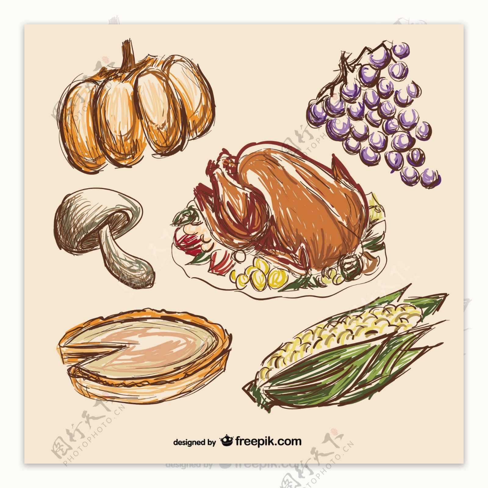 感恩节的食物图