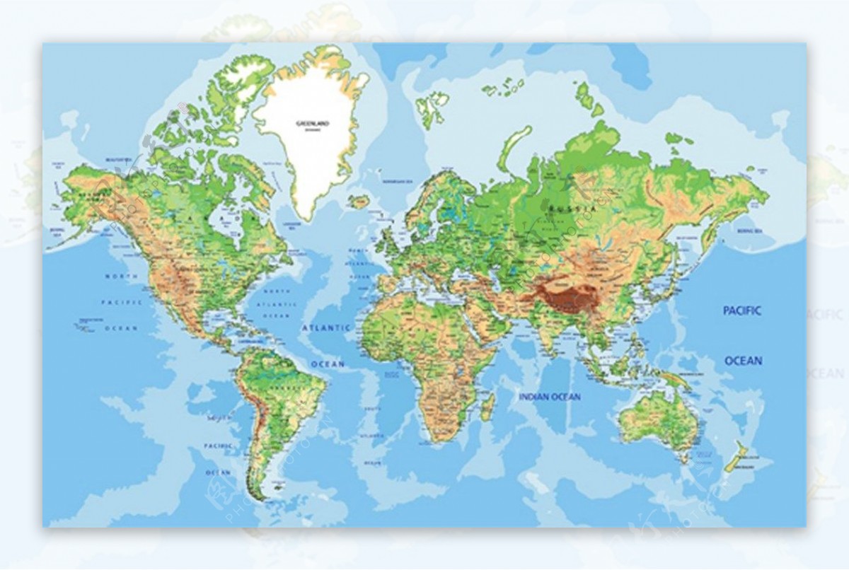 详细世界地图矢量图