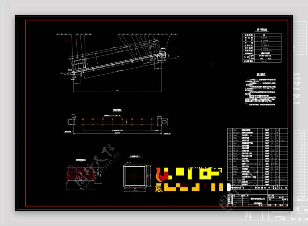 带式输送机总图CAD机械图纸