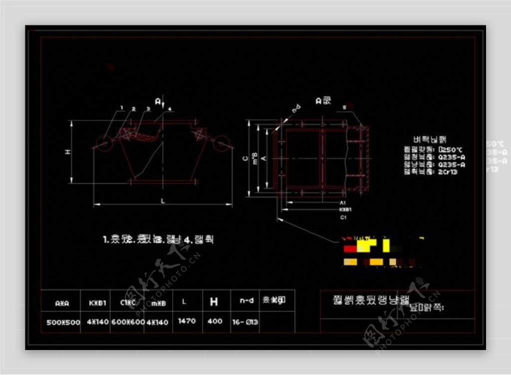 单层双门翻板阀CAD机械图纸