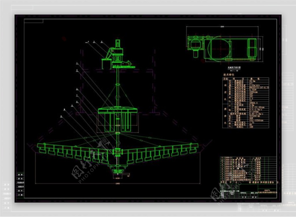 澄清器搅拌刮泥机CAD机械图纸