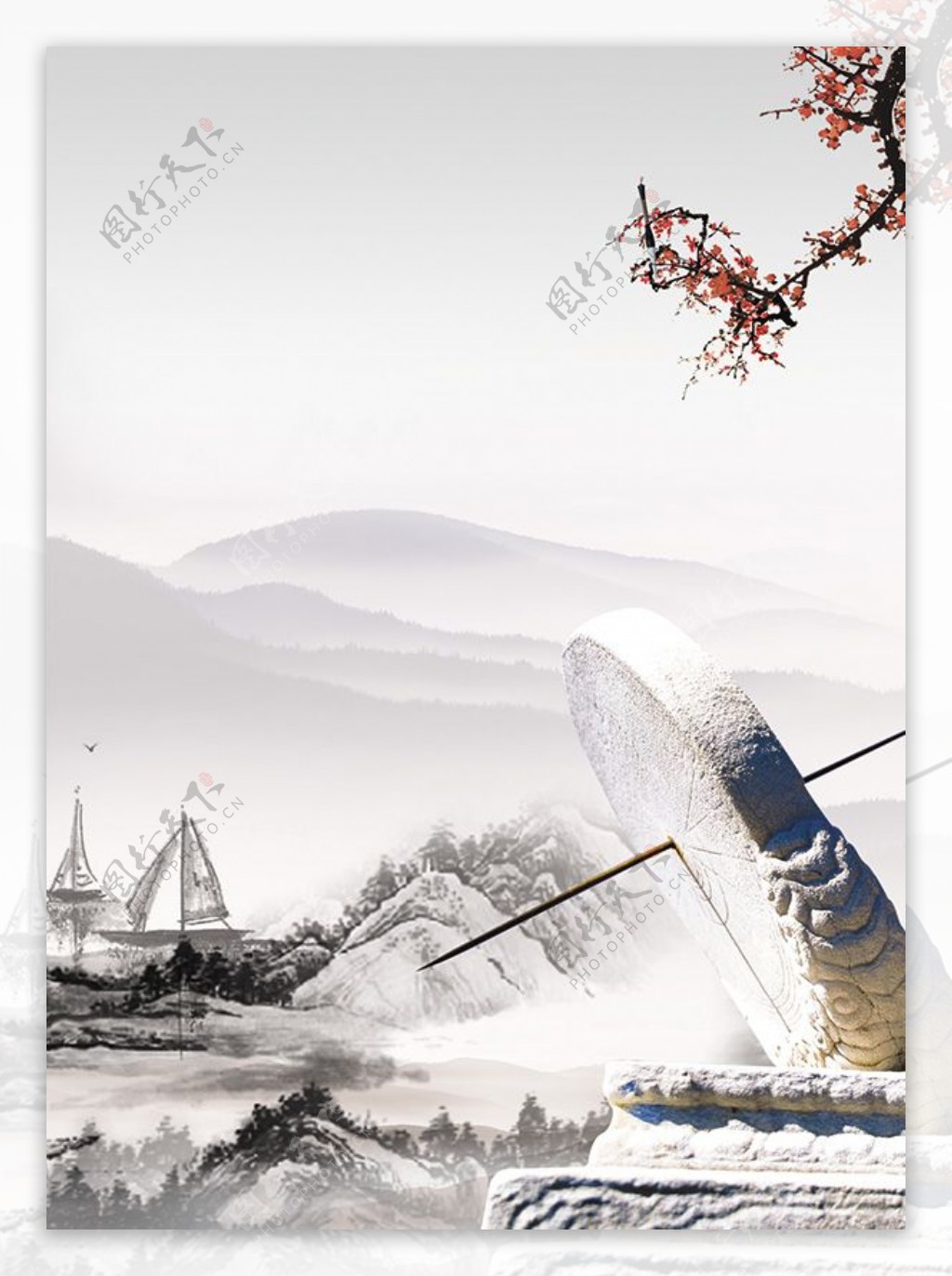 中国风企业文化展板背景图片psd素材