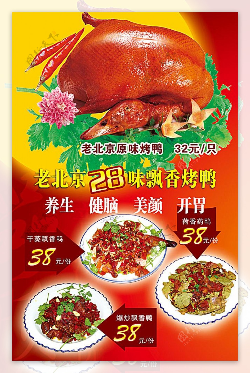 北京烤鸭海报模板PSD分层素材