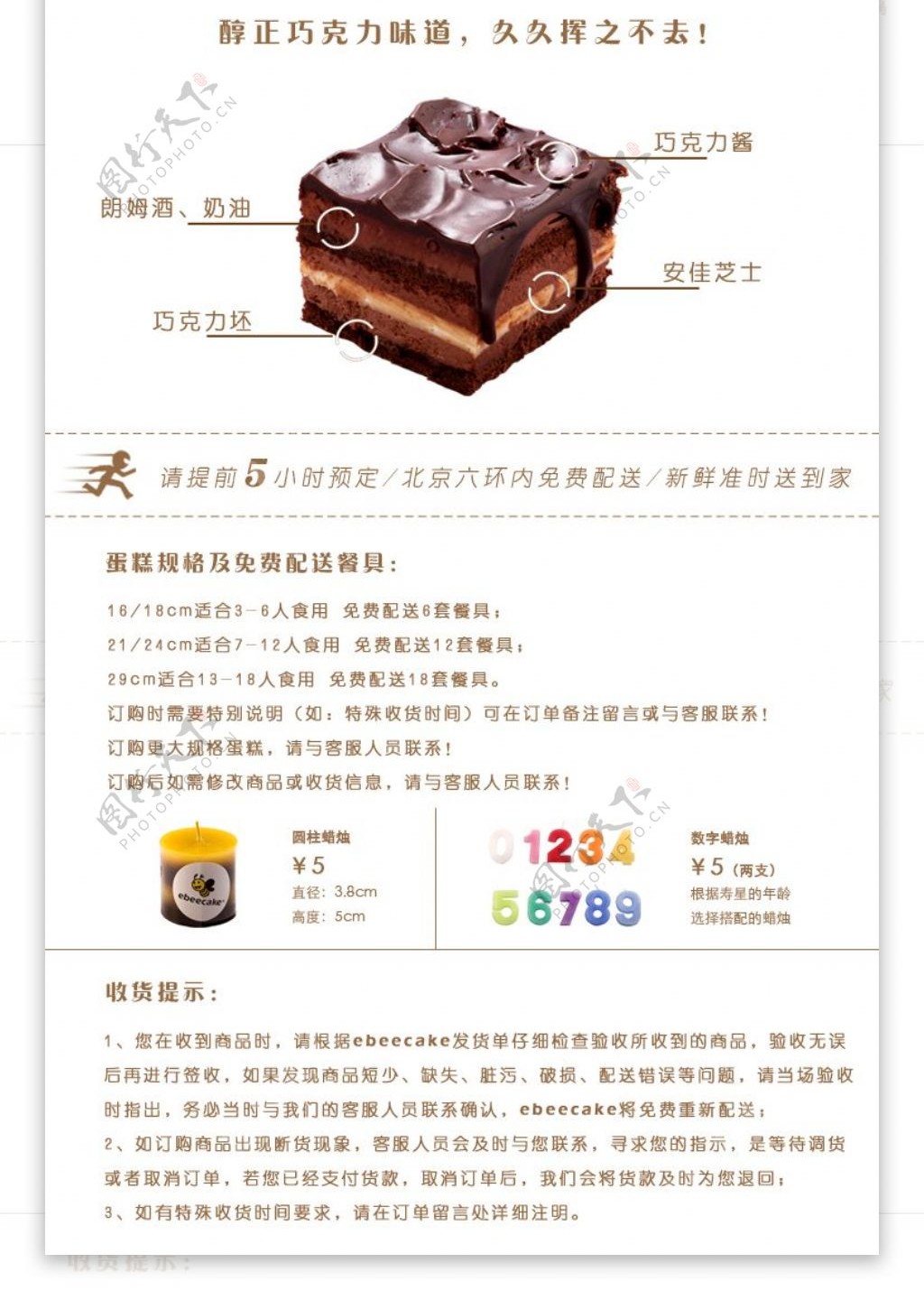 香浓巧克力蛋糕详情页