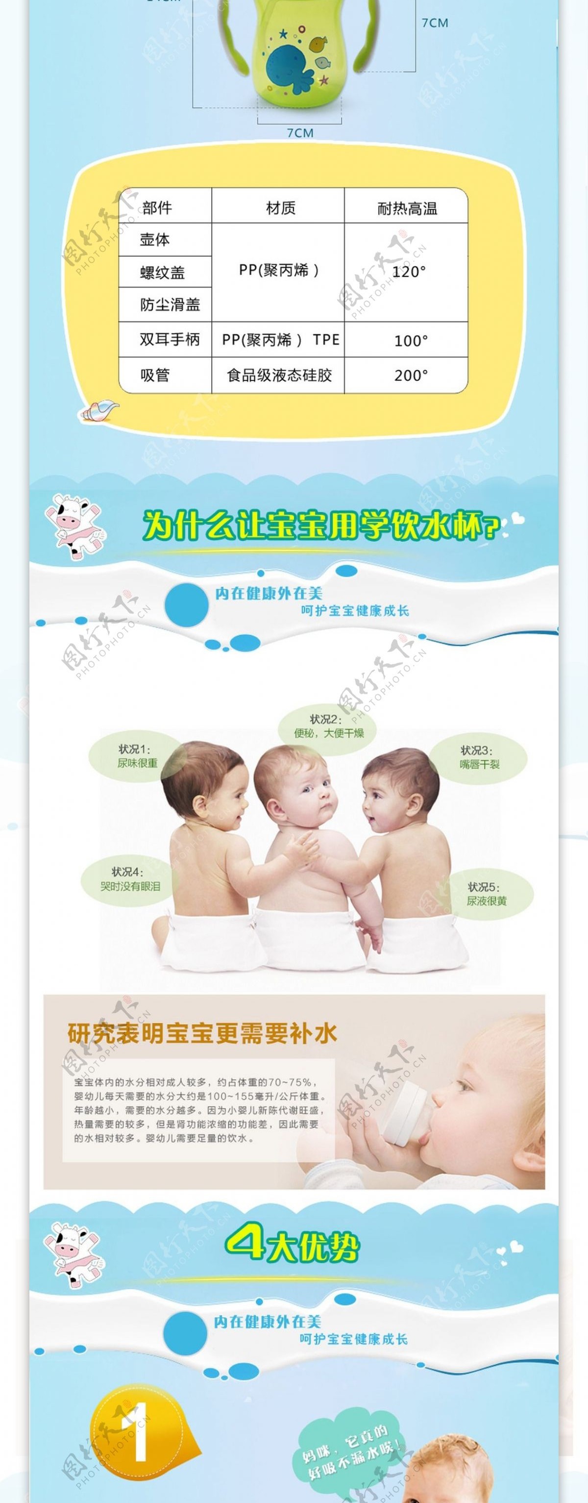 婴儿水壶详情页设计灵感设计