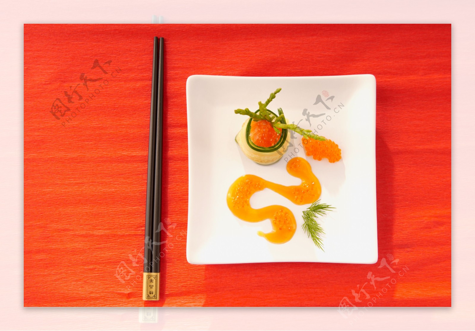 黄瓜卷物与虾籽图片