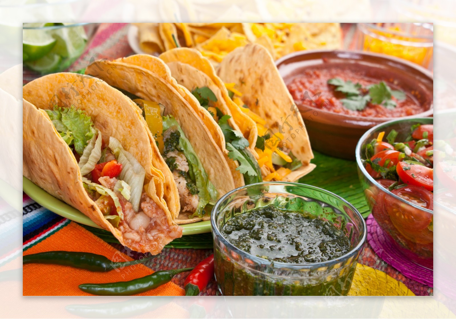 墨西哥食物与佐料图片