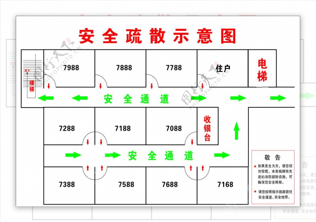 安全疏散示意图