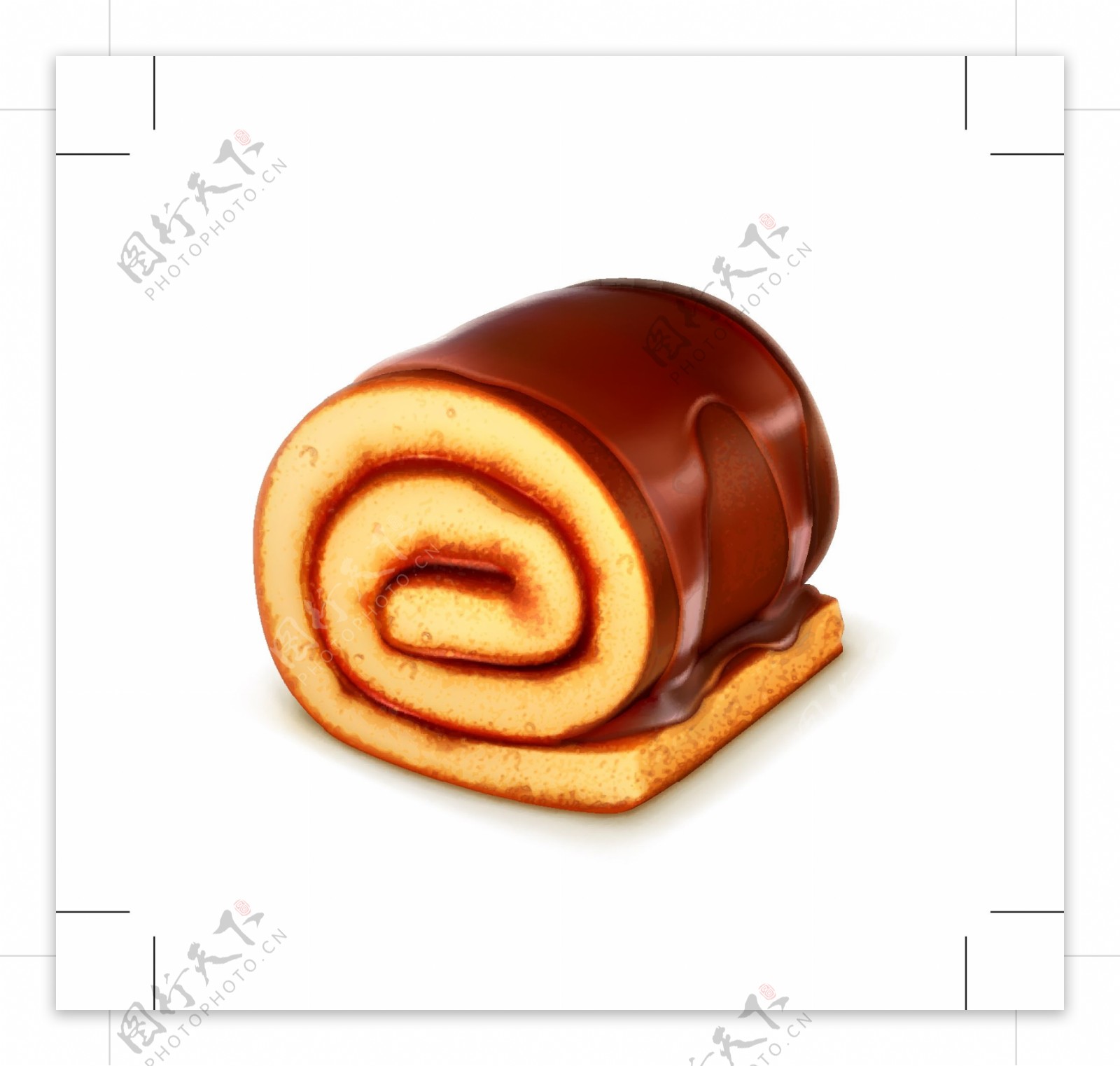 3D立体巧克力面包卷