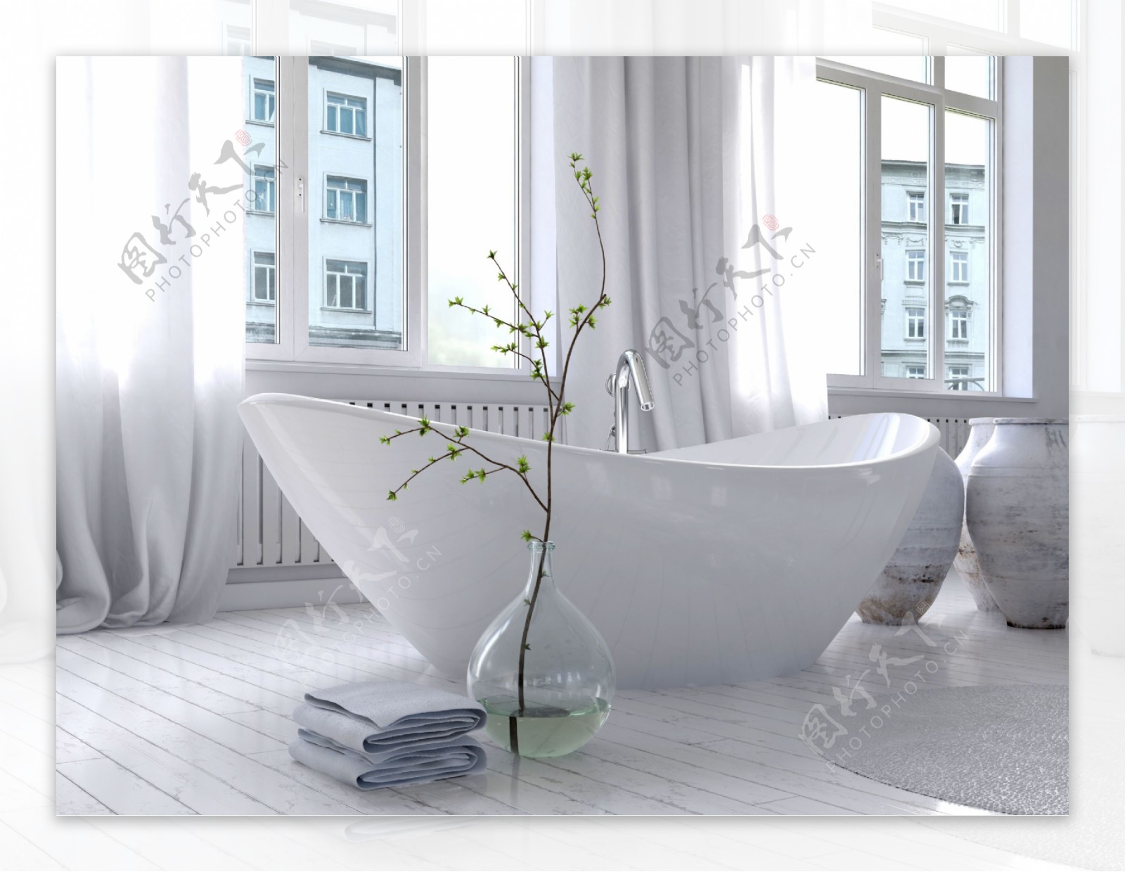 白色系时尚卫浴设计图片