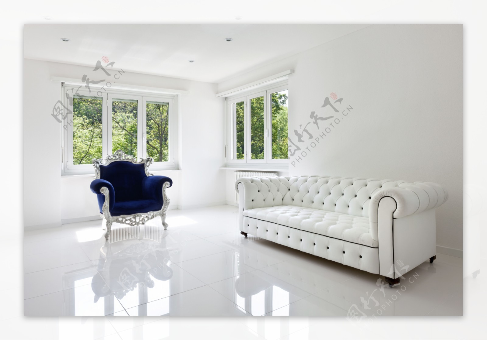 白色简约客厅设计效果图图片