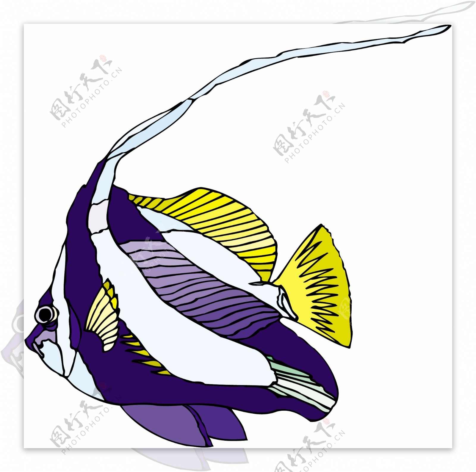 五彩小鱼水生动物矢量素材EPS格式0060