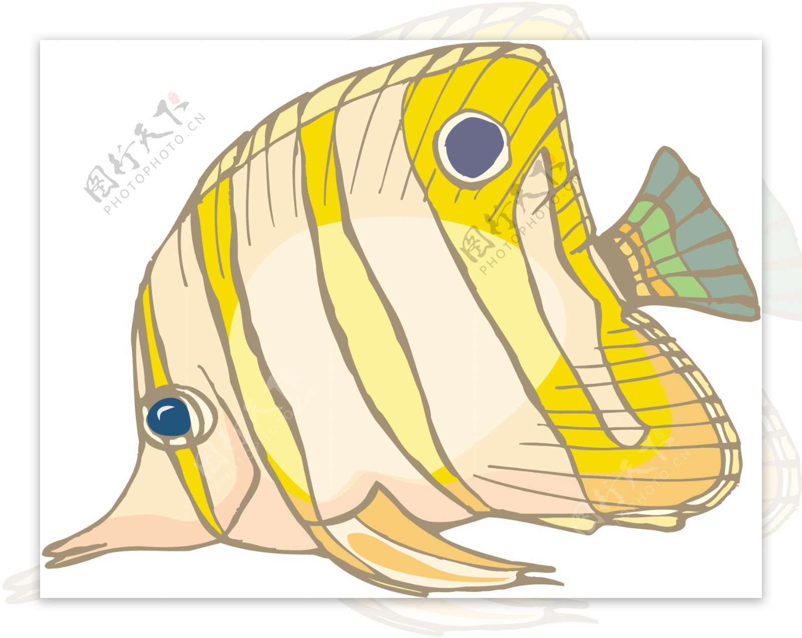 五彩小鱼水生动物矢量素材EPS格式0647