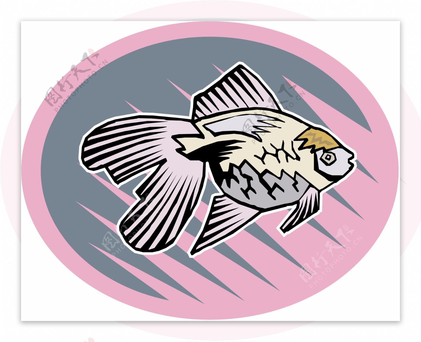 五彩小鱼水生动物矢量素材EPS格式0697