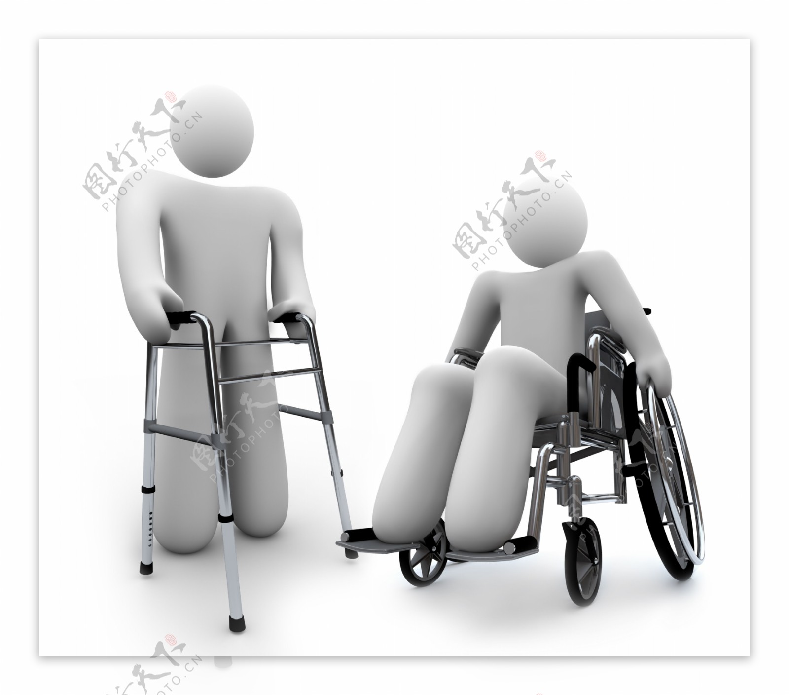 残疾人物3D形象图片