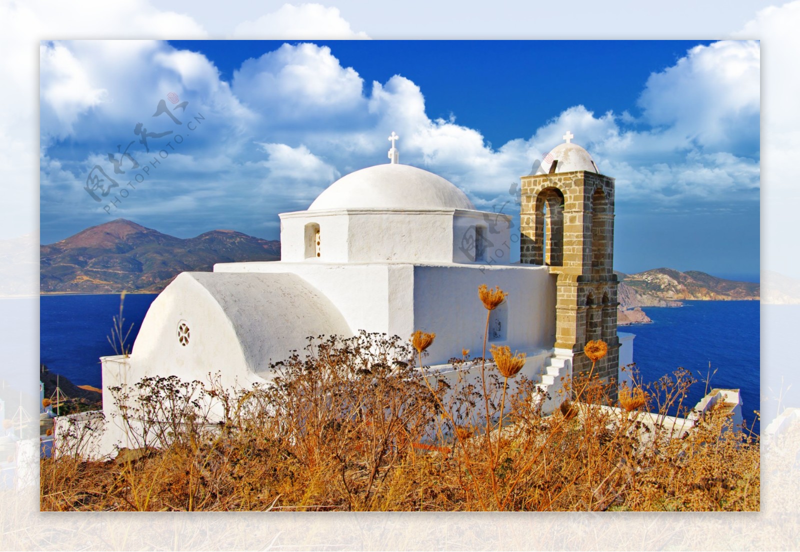 美丽希腊海岸风景图片