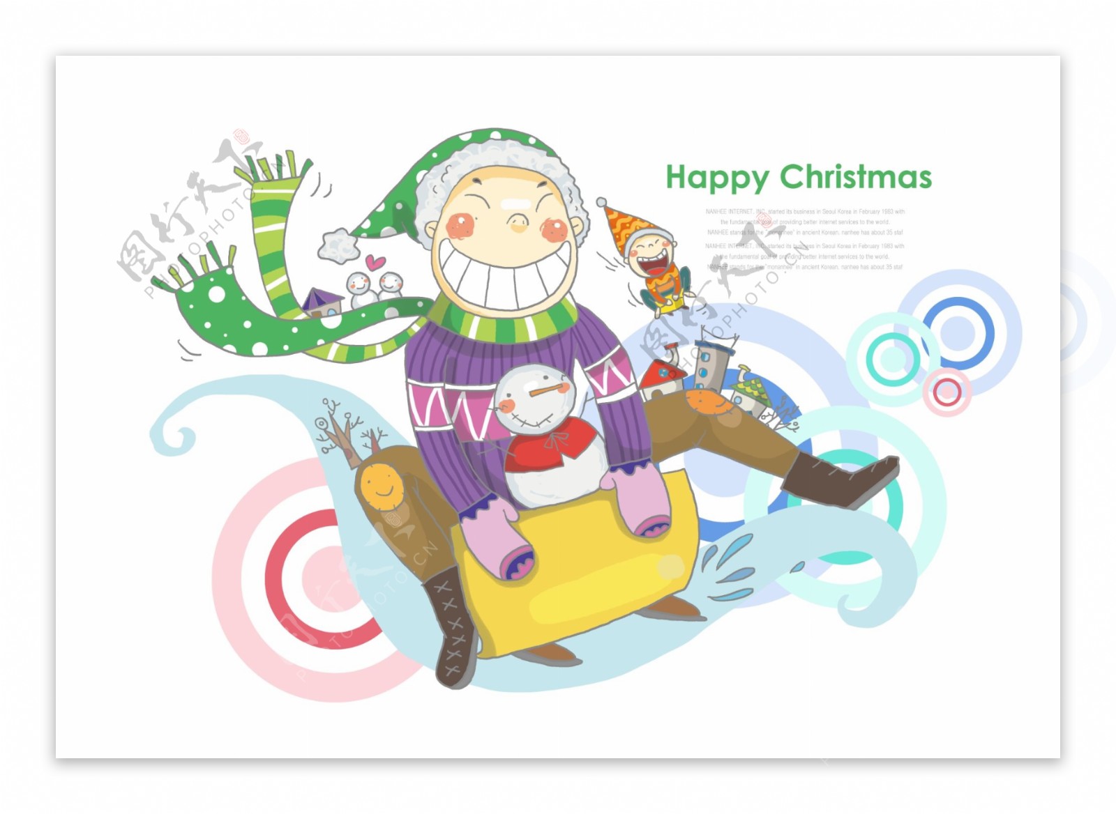 圣诞节卡通人物等插画PSD分层素材