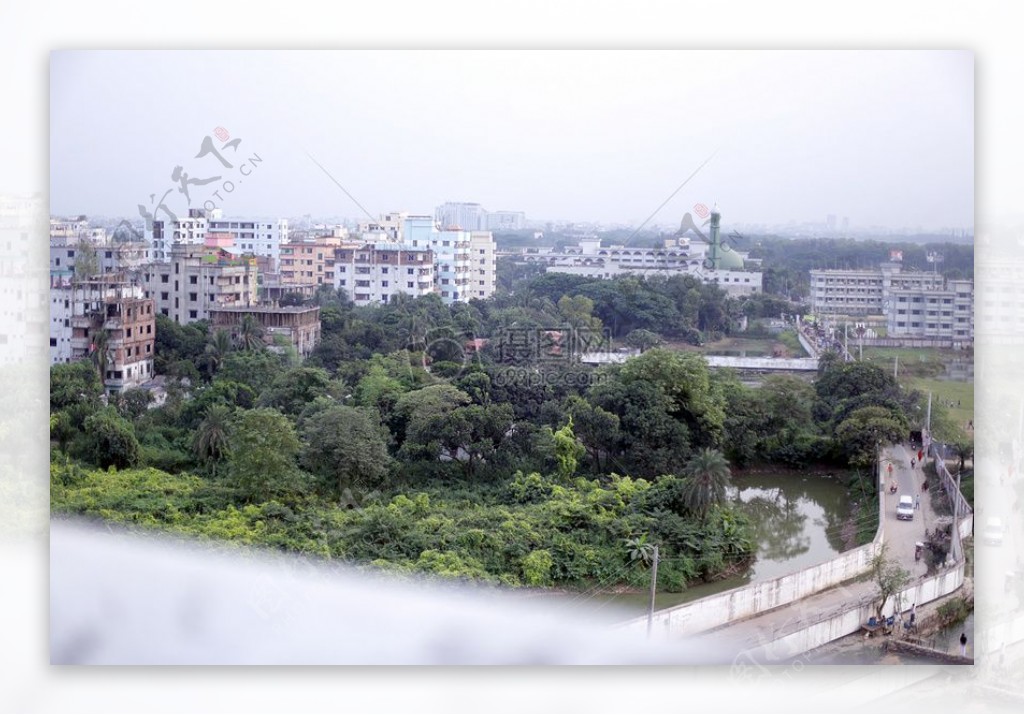 屋顶城市下午孟加拉国达卡