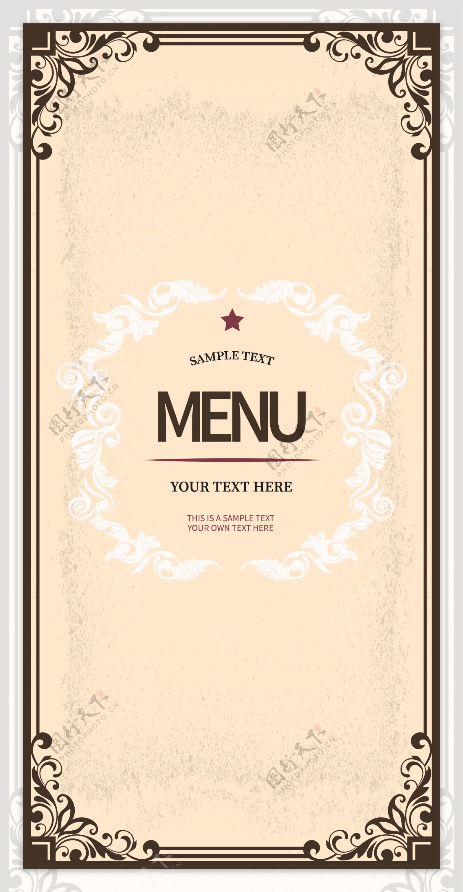 复古菜单设计图片素材-编号26333774-图行天下