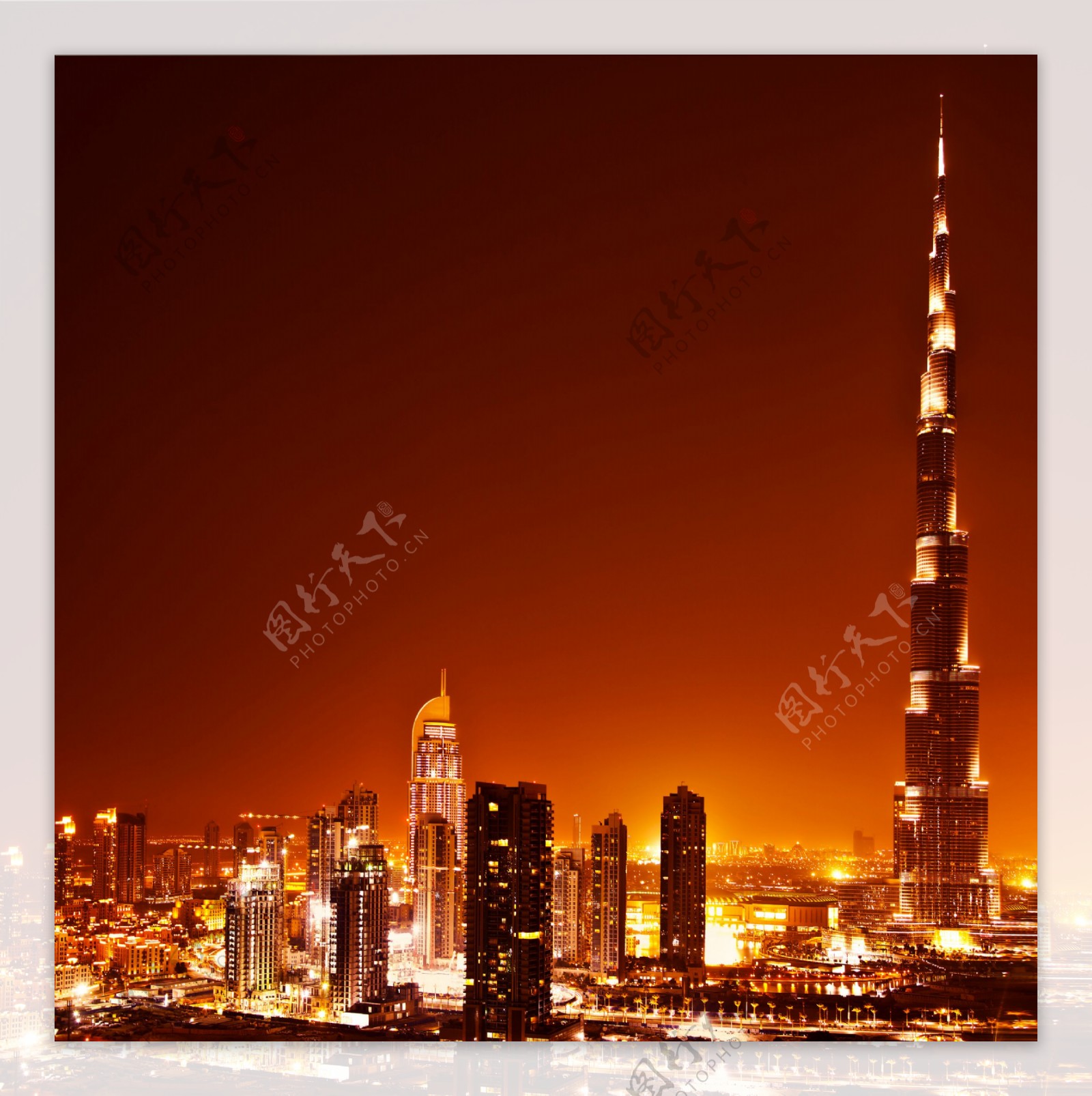 迪拜阿联酋摩天大楼夜景图片