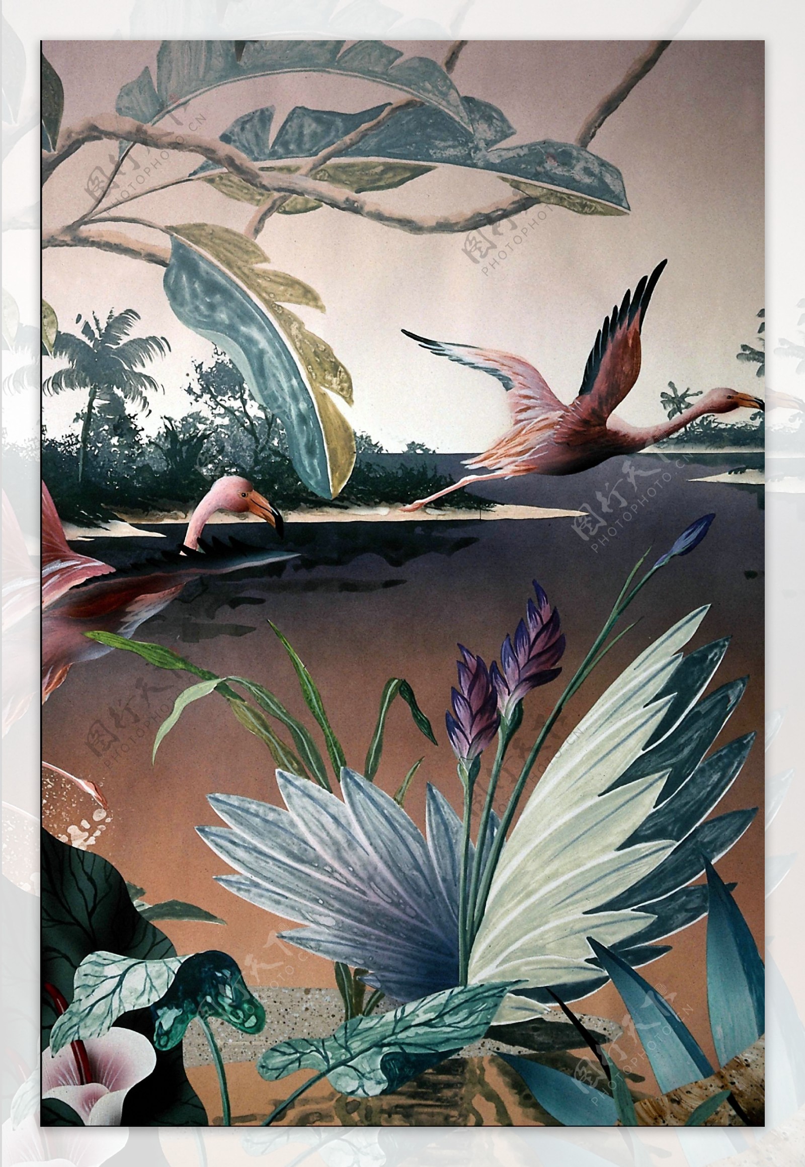 鸟动物丙烯画装饰画0021