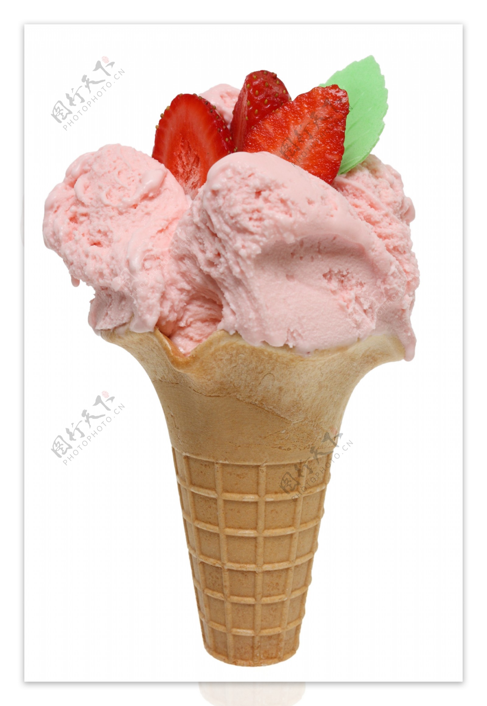 草莓冰激凌美食食物背景图片素材-编号39885607-图行天下