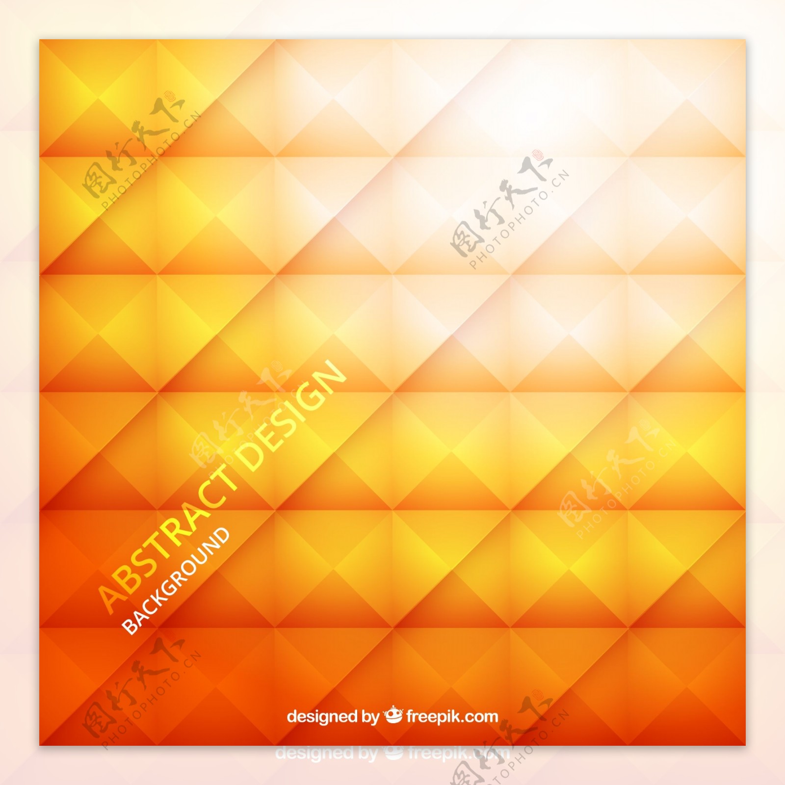 橙色菱形格背景矢量素材图片
