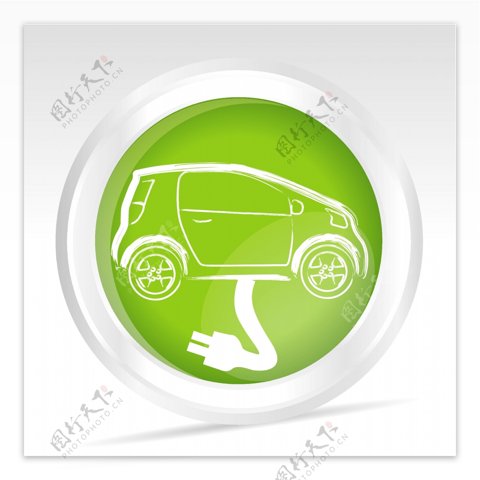 绿色充电汽车图标