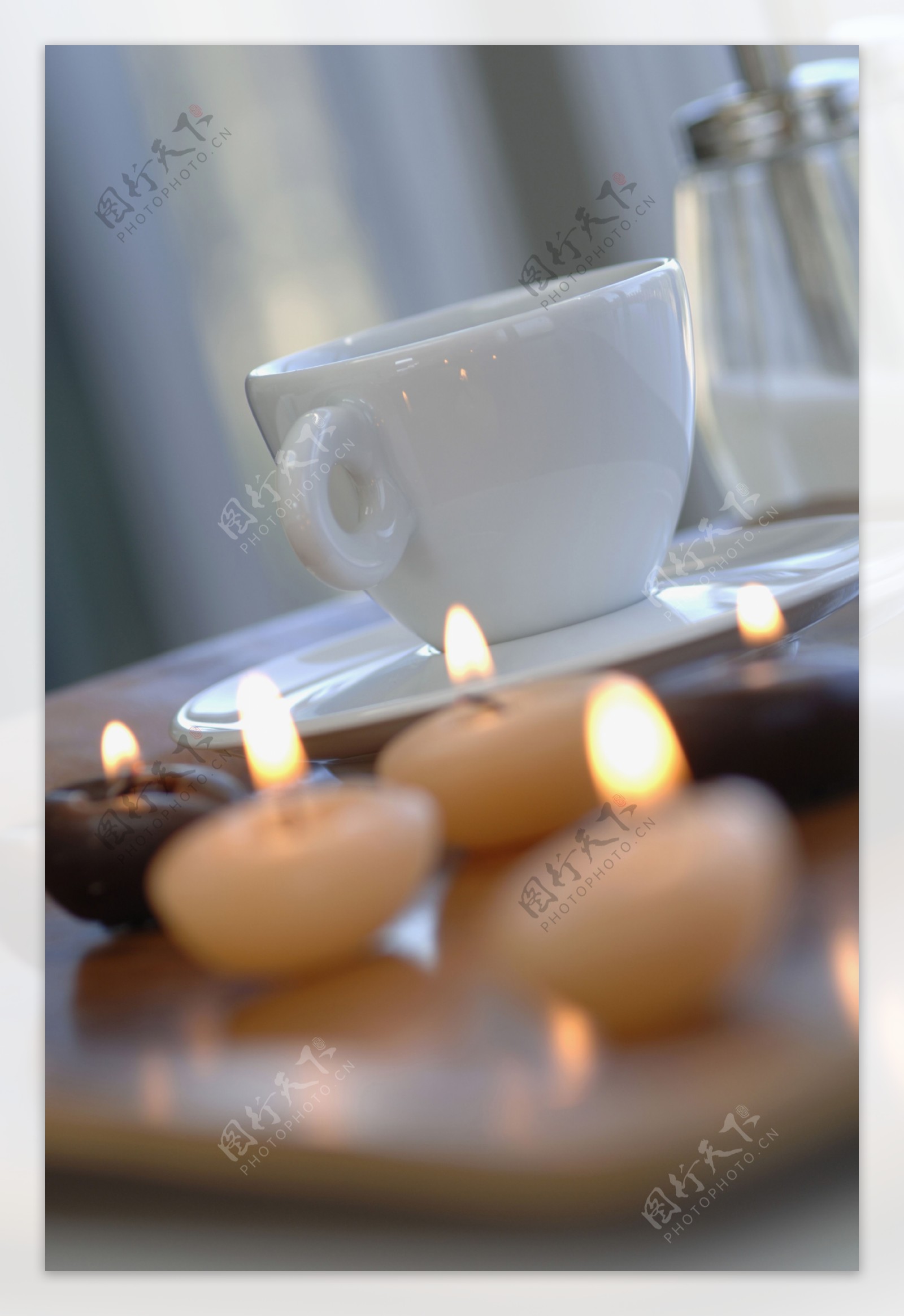 咖啡与咖啡豆蜡烛图片